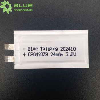 CP042039 3.0V 24mAh 超薄低溫智能卡標(biāo)簽二氧化錳鋰電池